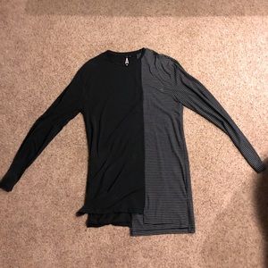Topman Black and Striped Long Sleeve - Sz Medium